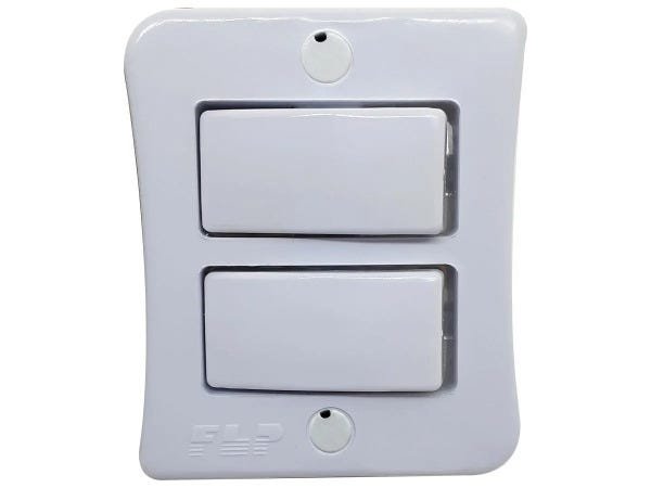Interruptor Paralelo 2 Teclas 10A Sobrepor Externo Com Placa Espelho Branco Linha Viena - 35 Unidade - 3