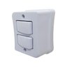 Interruptor Simples 2 Teclas 10A Sobrepor Externo Com Placa Espelho Branco Linha Viena - 05 Unidades - 1