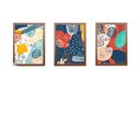 Ver imagem 1 de Kit 3 Quadros Decorativos Abstrato Cores Quarto Sala:Tabaco