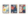 Kit 3 Quadros Decorativos Abstrato Cores Quarto Sala:Tabaco - 1