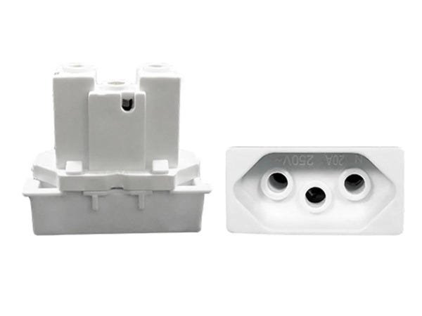Interruptor Paralelo 2 Teclas + Tomada 20A 2p+t Com Espelho Branco Linha Dubai - 45 Unidades - 6