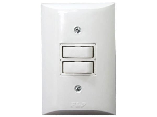 Interruptor Paralelo 2 Teclas 10A Com Placa Espelho Branco - 40 Unidades - 1