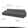 Sofá Retrátil Embutido Modulado 3 Lugares Xerxes 232cm Usb Veludo Cinza G33 - 4