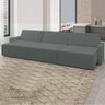 Sofá Retrátil Embutido Modulado 3 Lugares Xerxes 232cm Usb Veludo Cinza G33 - 5