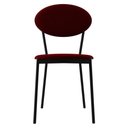 Ver imagem 2 de Kit 06 Cadeiras Estofada para Sala de Jantar Azuri Preto C01 Veludo Vermelho Vinho - Lyam Decor
