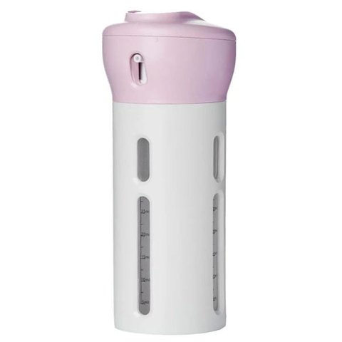 Garrafa Dispenser Portátil 4 Em 1 Shampoo Gel Cremes Rosa Viagens Loção