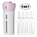 Ver imagem 3 de Garrafa Dispenser Portátil 4 Em 1 Shampoo Gel Cremes Rosa Viagens Loção