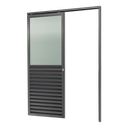 Ver imagem 1 de Porta de Correr Suspensa Meia Veneziana Meia Vidro Dir L.25 Cinza 210x80 Brimak
