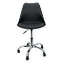 Ver imagem 2 de Cadeira Leda Office Giratória Estofada Base Cromada Cor Preto.