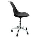 Ver imagem 3 de Cadeira Leda Office Giratória Estofada Base Cromada Cor Preto.