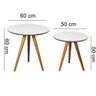 Conjunto Mesa Lateral Redonda L020 Cor Mel / Branco - 2