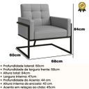 Ver imagem 2 de Poltrona Resistente Base de Ferro Courino para Recepção Luxo - Moblan Decor