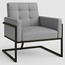 Ver imagem 1 de Poltrona Resistente Base de Ferro Courino para Recepção Luxo - Moblan Decor