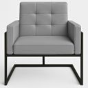 Ver imagem 4 de Poltrona Resistente Base de Ferro Courino para Recepção Luxo - Moblan Decor