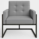 Ver imagem 4 de Poltrona Resistente Base de Ferro Courino para Recepção Luxo - Moblan Decor