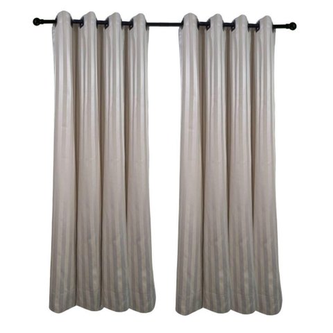 Cortina Tecido Jacquard Listrado 3,00x2,50 Bege