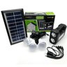Kit Energia Luminária Placa Solar Emergência Bateria Usb Carrega Celular 4 Lâmpadas - 2