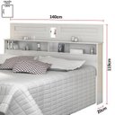 Ver imagem 3 de Cabeceira Para Cama Casal Quarto Florença Branco