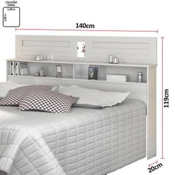 Cabeceira Para Cama Casal Quarto Florença Branco - 3