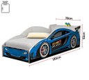 Ver imagem 3 de Cama Carro Infantil Com Baú e Grade de Proteção Azul