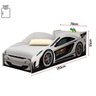 Cama Carro Infantil Com Baú e Grade de Proteção Branco - 3