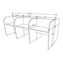 Ver imagem 2 de Mesa de Trabalho Call Center para 6 Pessoas 2,77m Cinza F5 Cor:cinza