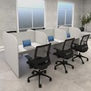 Ver imagem 1 de Mesa de Trabalho Call Center para 6 Pessoas 2,77m Cinza F5 Cor:cinza