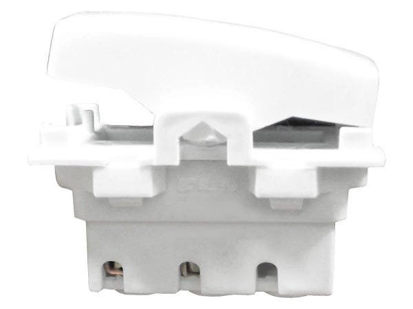 Interruptor Simples 1 Tecla + 2 Tomadas 10A 2p+t Com Espelho Branco Linha Dubai - 45 Unidades - 7
