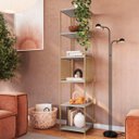 Ver imagem 1 de Estante Alta Estilo Industrial Telada 180cm em Metal com 5 Nichos P1023 Arenas