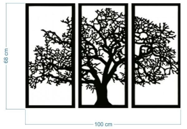 Quadro Árvore Da Vida 68x100 cm Mdf Preto - 2