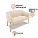 Ver imagem 5 de Sofá Namoradeira e 2 Poltronas Pé de Ferro Dourado Stella Suede D03 - D'Rossi Marrom Rato