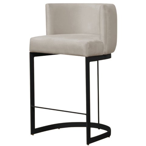 Banqueta Decorativa Emily Base Metal Preto:bege