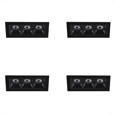 Mini Spot Downlight Triplo Embutido LED Recuado 3000k BET58