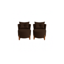 Ver imagem 1 de Kit 2 Poltronas Orgânica Curva Luna Veludo Marrom - Montanaris Decor