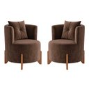 Ver imagem 4 de Kit 2 Poltronas Orgânica Curva Luna Veludo Marrom - Montanaris Decor