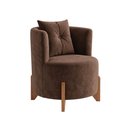 Ver imagem 5 de Kit 2 Poltronas Orgânica Curva Luna Veludo Marrom - Montanaris Decor