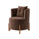 Ver imagem 6 de Kit 2 Poltronas Orgânica Curva Luna Veludo Marrom - Montanaris Decor