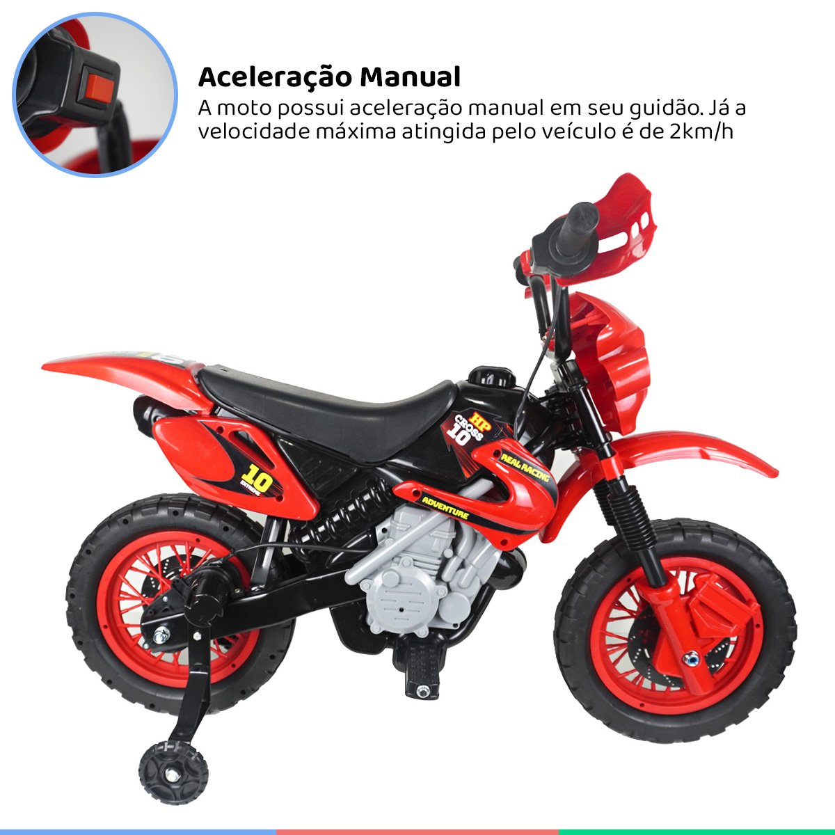 Moto Elétrica Motinha Mini Moto Motocross Infantil Criança Menino Homeplay Realista 6v Apartir de 3  - 2