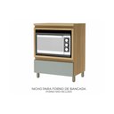 Ver imagem 4 de Módulo Cozinha Nesher Rainha Balcão P/ Forno 1 Porta C/tampo 70 Cm Nature/verde - Nesher