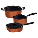 Ver imagem 1 de Conjunto de Panelas Antiaderente 3 peças Refinatta Cobre Tramontina. 20999319