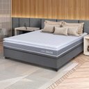 Ver imagem 1 de Conjunto Box Baú Cinza Durban Cinza Espuma D28 Casal 138x188x64 - King House