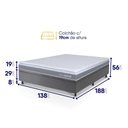 Ver imagem 3 de Conjunto Box Baú Cinza Durban Cinza Espuma D28 Casal 138x188x64 - King House