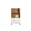 Ver imagem 1 de Armário de Cozinha Multiuso Branco Espaçoso com 4 Portas e Cristaleira Luxo Vp