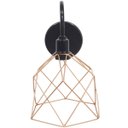 Ver imagem 4 de Luminária Arandela Parede Aramada Cálice Industrial Retro + Lâmpada Led Preto/Cobre Rose Gold