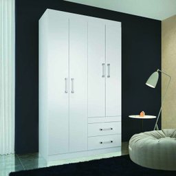 Guarda-Roupa Santos Andirá 4 Portas 2 Gavetas Branco-Rosa - 3