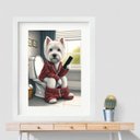 Ver imagem 2 de Quadro Banheiro Divertido Cachorrinho - 60x48cm:madeira Branca