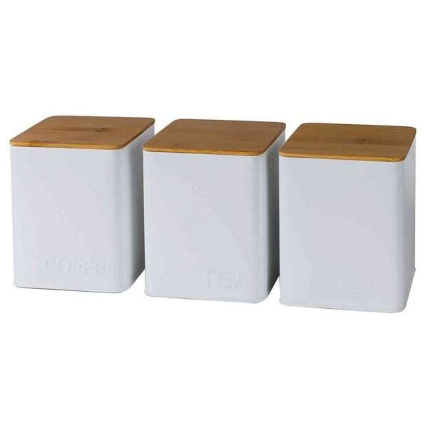 Conjunto 3 Potes Branco Quadrado BTC - 1