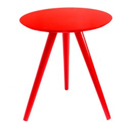 Mesa Lateral Tripé Laqueada Vermelha 60 cm - 1