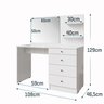 Mesa Penteadeira Escrivaninha Princesa com Espelho e Gavetas - Branco - 3