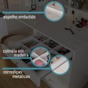 Ver imagem 5 de Mesa Penteadeira Escrivaninha Princesa com Espelho e Gavetas - Branco